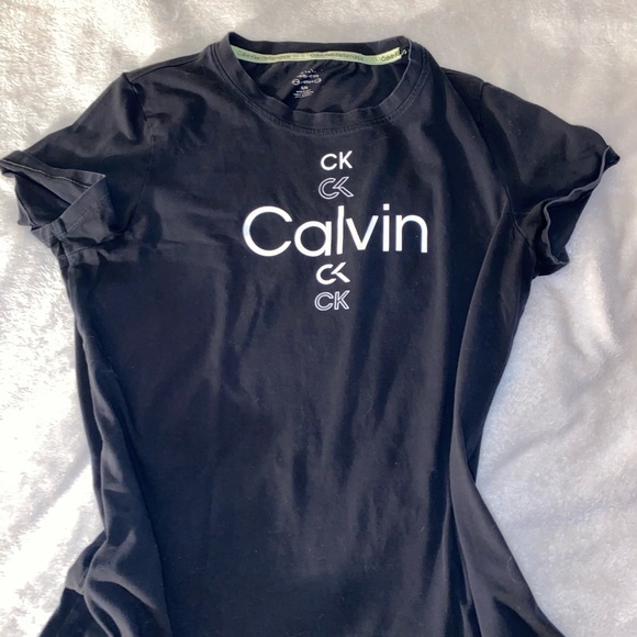 💎 Calvin Klein Black Short Sleeve Tee Size L - Picture 5 of 7